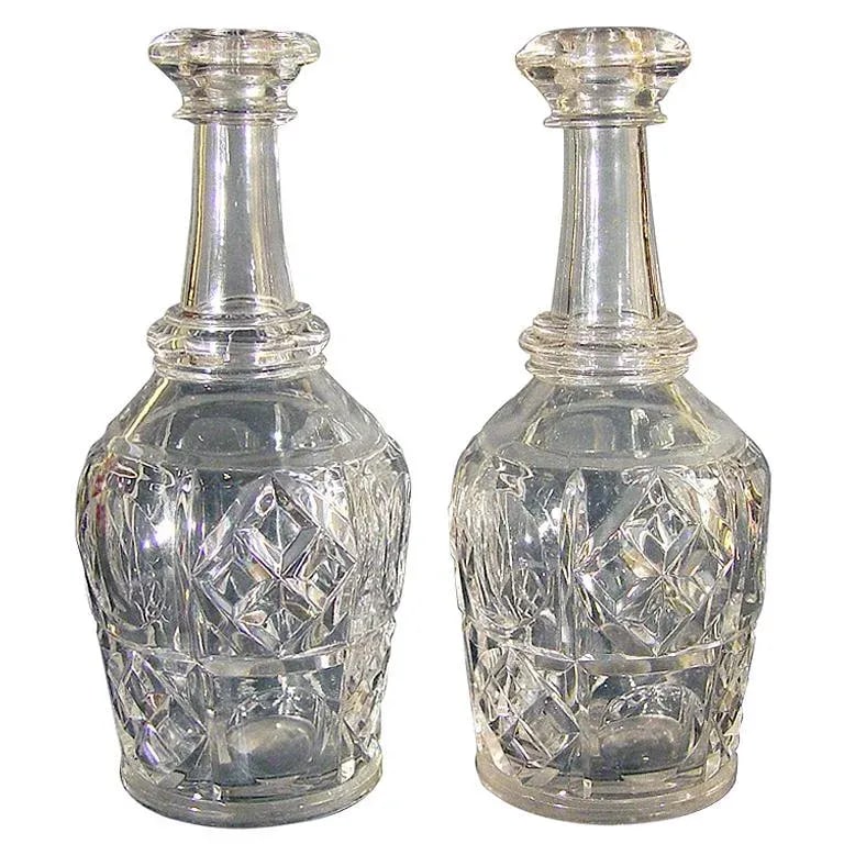 Pittsburgh Glass Bar Bottles or Decanters Bakewell Pears & Co. - A Pair - 3