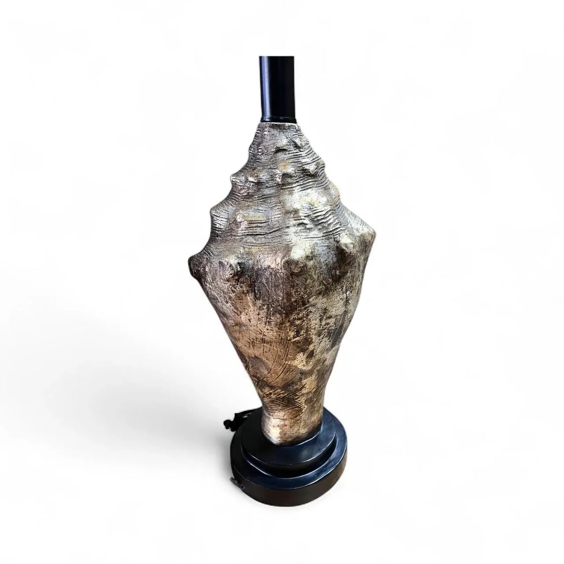 1980s Pair of Vintage, Coastal Metallic Conch Shell Table Lamps - 5