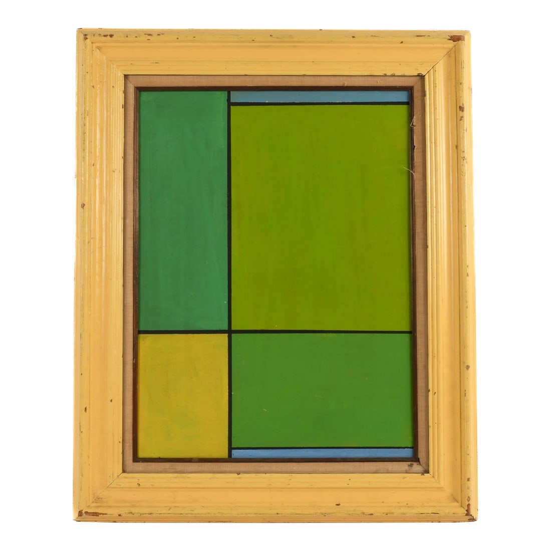 Framed Signed Untitled 1974 Geometric Painting Attributed to Ludwig Sander: A striking study in form and color, this Untitled 1974 geometric abstraction is attributed to Ludwig Sander (1906-1975), an American artist closely aligned with the second generation of Abstract
