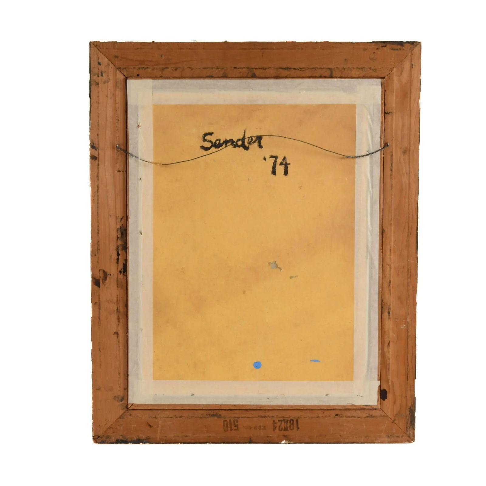 Framed Signed Untitled 1974 Geometric Painting Attributed to Ludwig Sander - 7