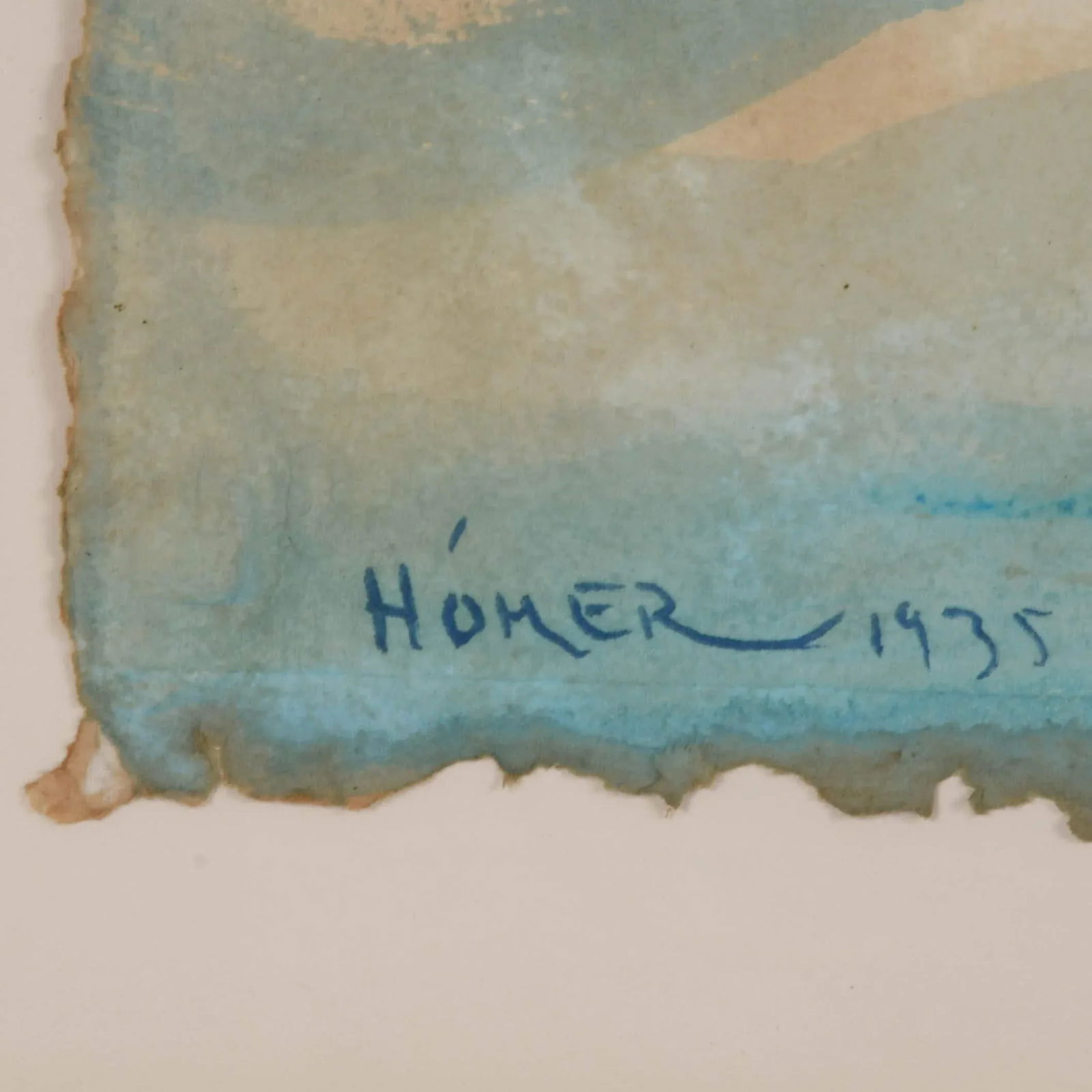 Framed "Untitled Sailboat" Watercolor Attributed to Winslow Homer - 5