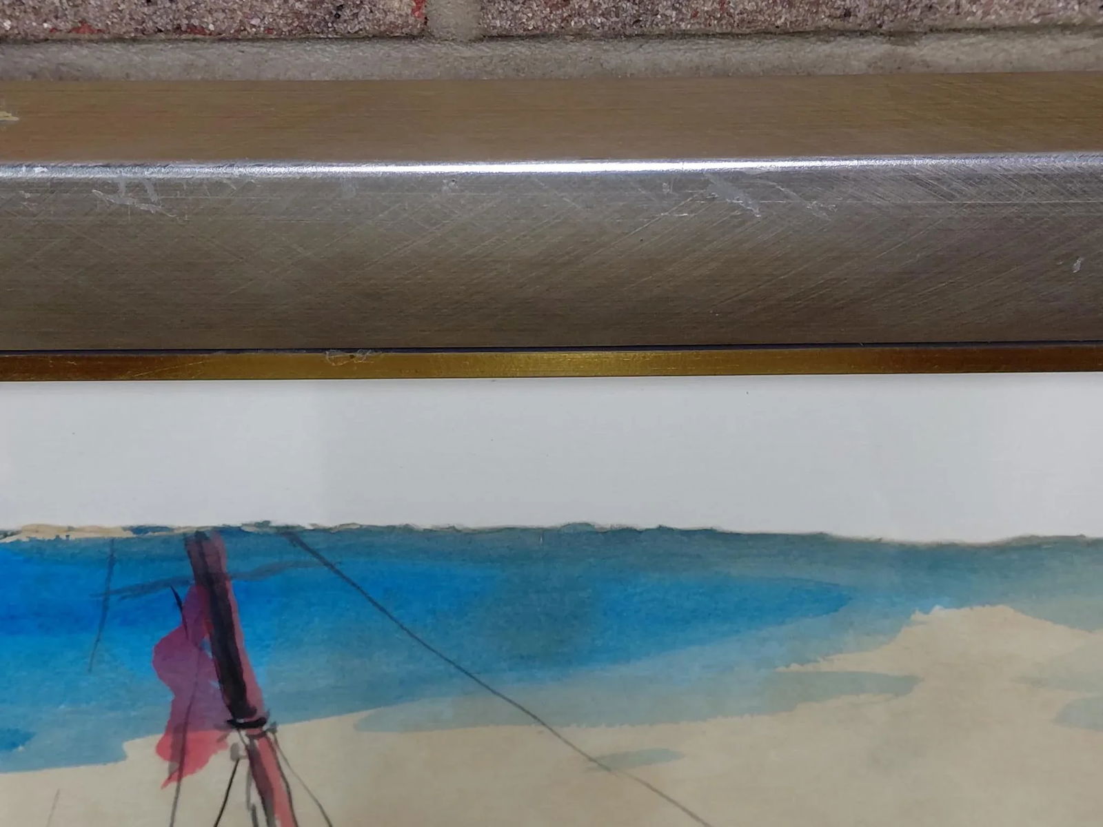 Framed "Untitled Sailboat" Watercolor Attributed to Winslow Homer - 8