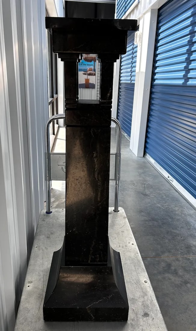 Art Deco Black Marble Pedestal - 3