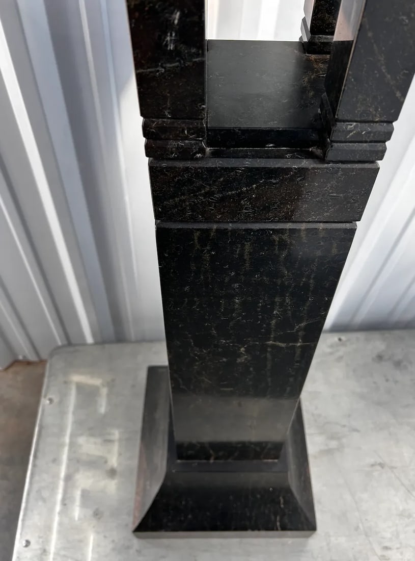 Art Deco Black Marble Pedestal - 5