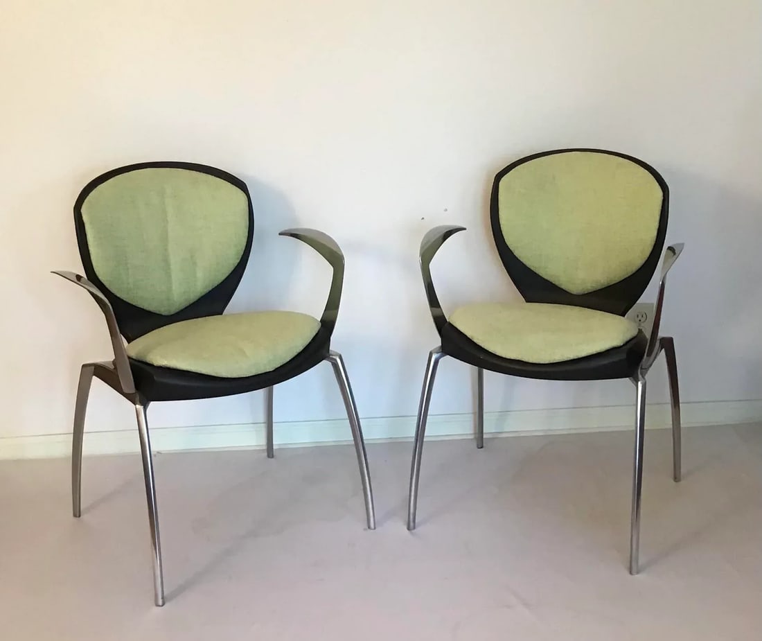 Miles Keller for Allseating Space Age Cast Aluminum Os Chairs - a Pair - 13