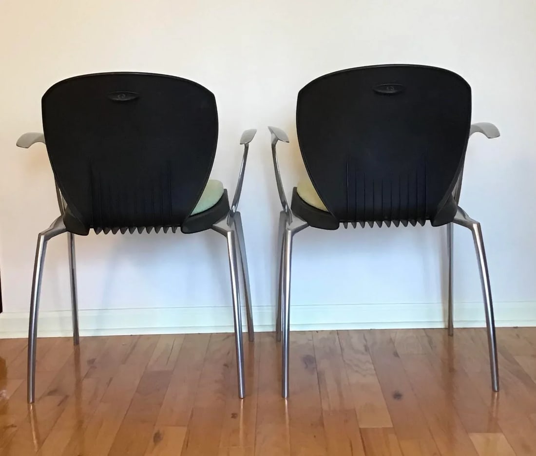 Miles Keller for Allseating Space Age Cast Aluminum Os Chairs - a Pair - 3