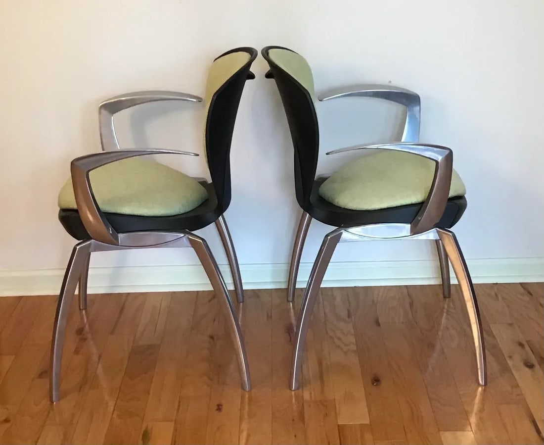 Miles Keller for Allseating Space Age Cast Aluminum Os Chairs - a Pair - 4