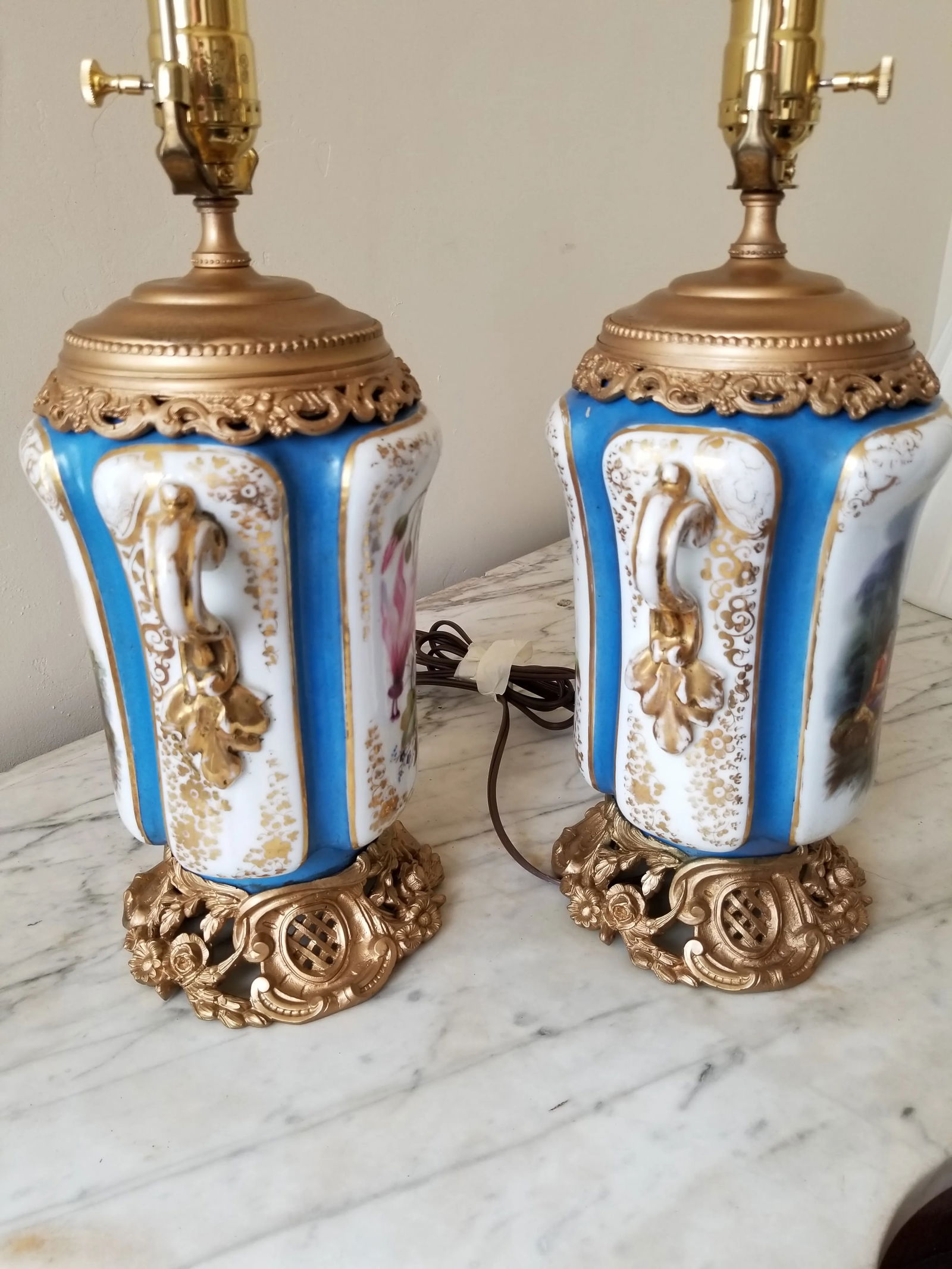 Antique Paris Porcelain Lamps - 2