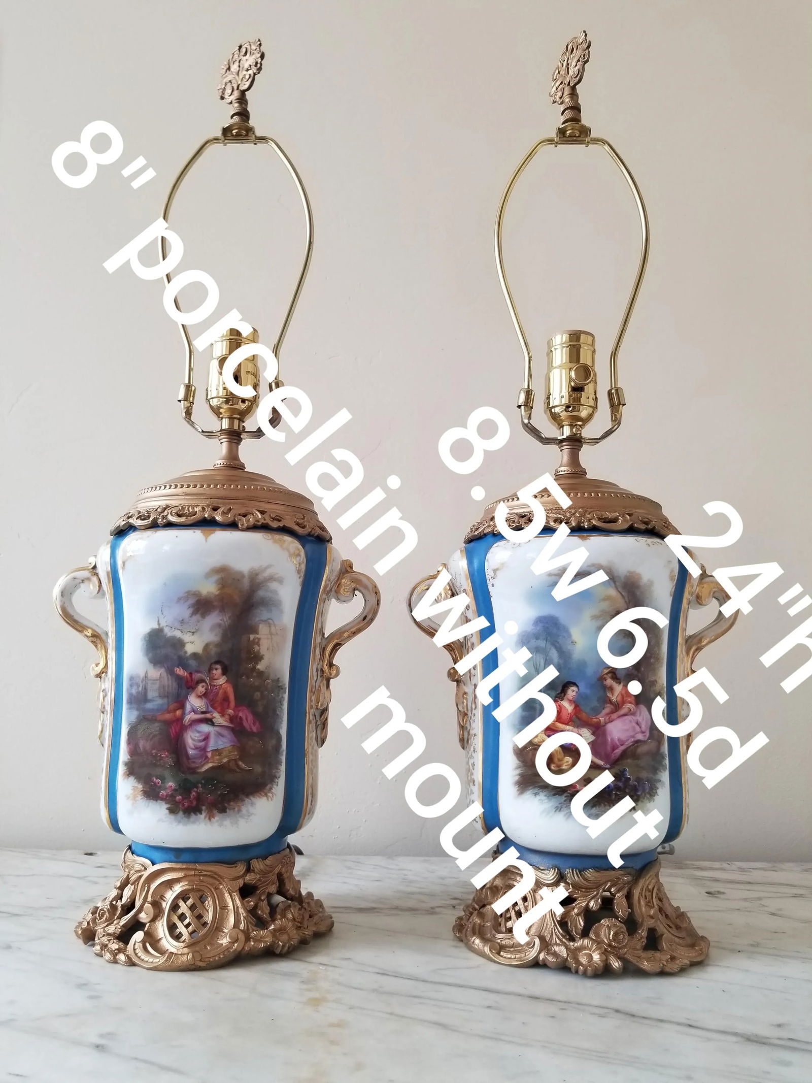Antique Paris Porcelain Lamps - 5