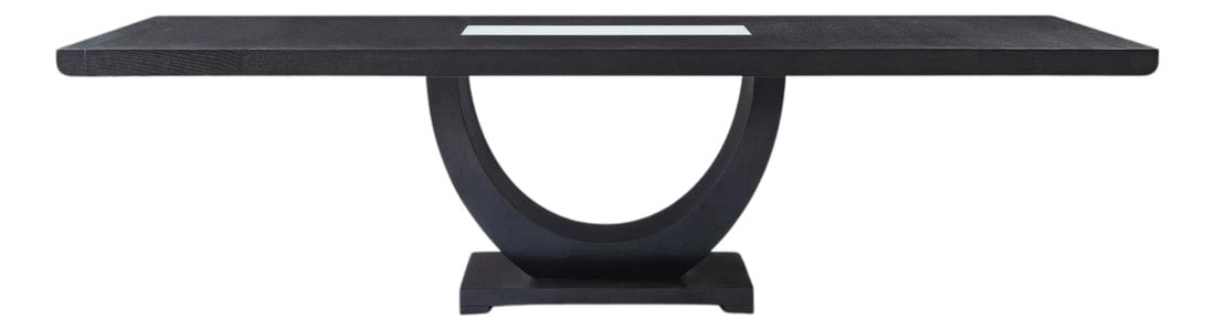 Modern Greg Sheres Style Wenge Oak Extension Dining Table: Modern Wenge Oak Extension Dining Table Designed by Greg Sheres. Clean, sophisticated, and timeless. This is Greg's best selling dining table ever. The lovely "Zen" curved base supports a thick top