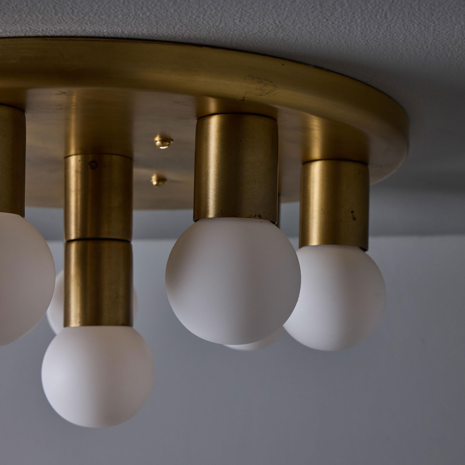 1970s Brass 8-Bulb Flush Mount Attributed to Gaetano Sciolari - 9