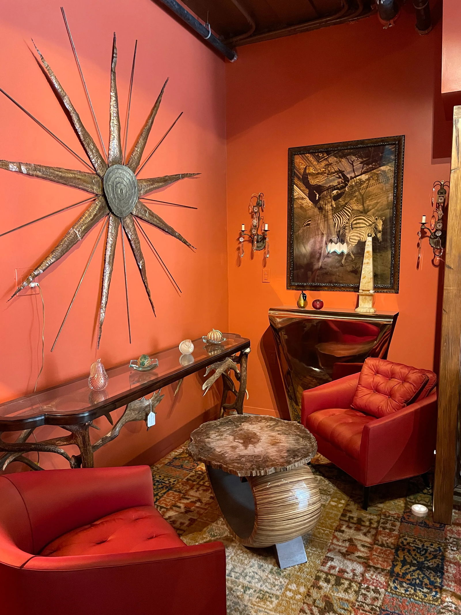 Giant 1960s Metal Sunburst Wall Sculpture - 2