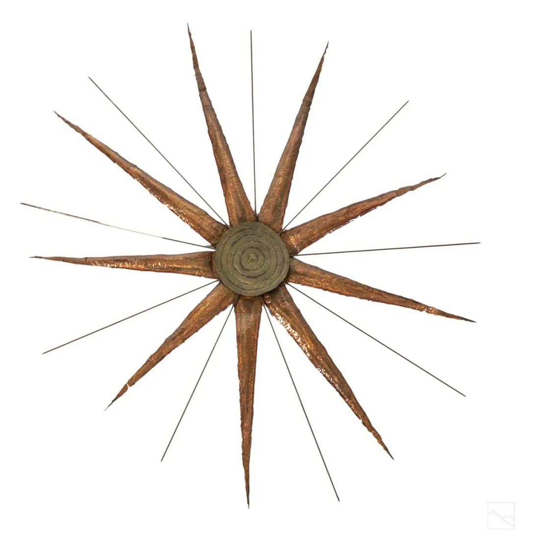 Giant 1960s Metal Sunburst Wall Sculpture - 8