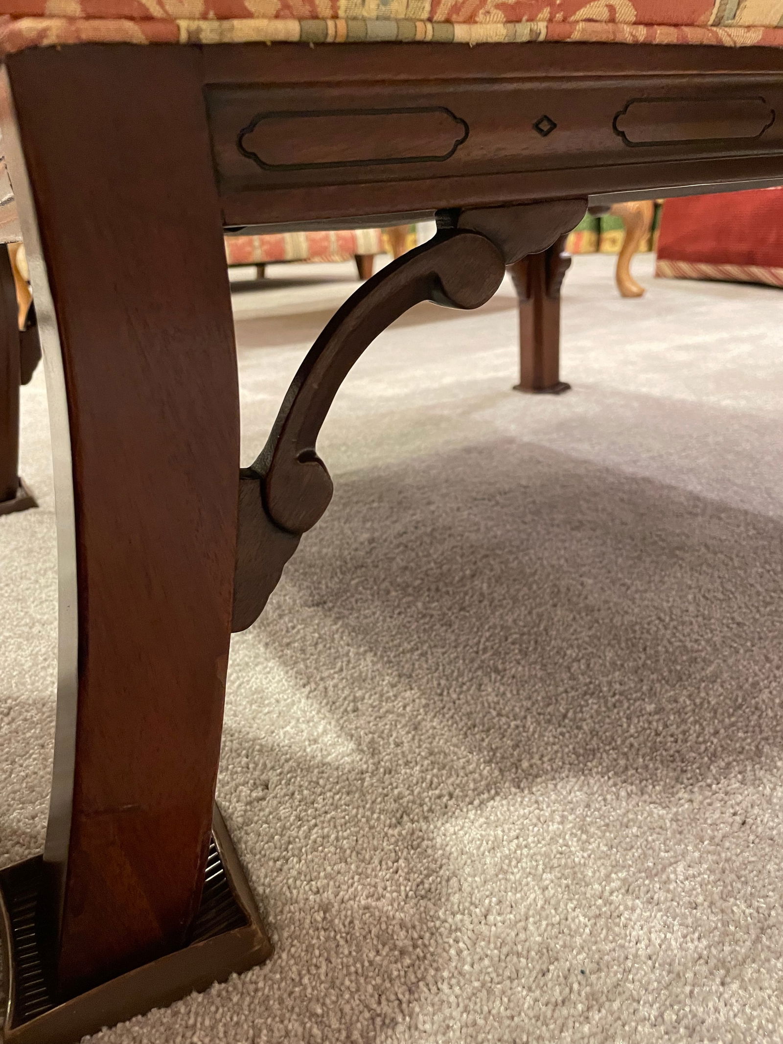 Southwood Chippendale Arm Chair With Mahogany Hand Carved Frame - 11