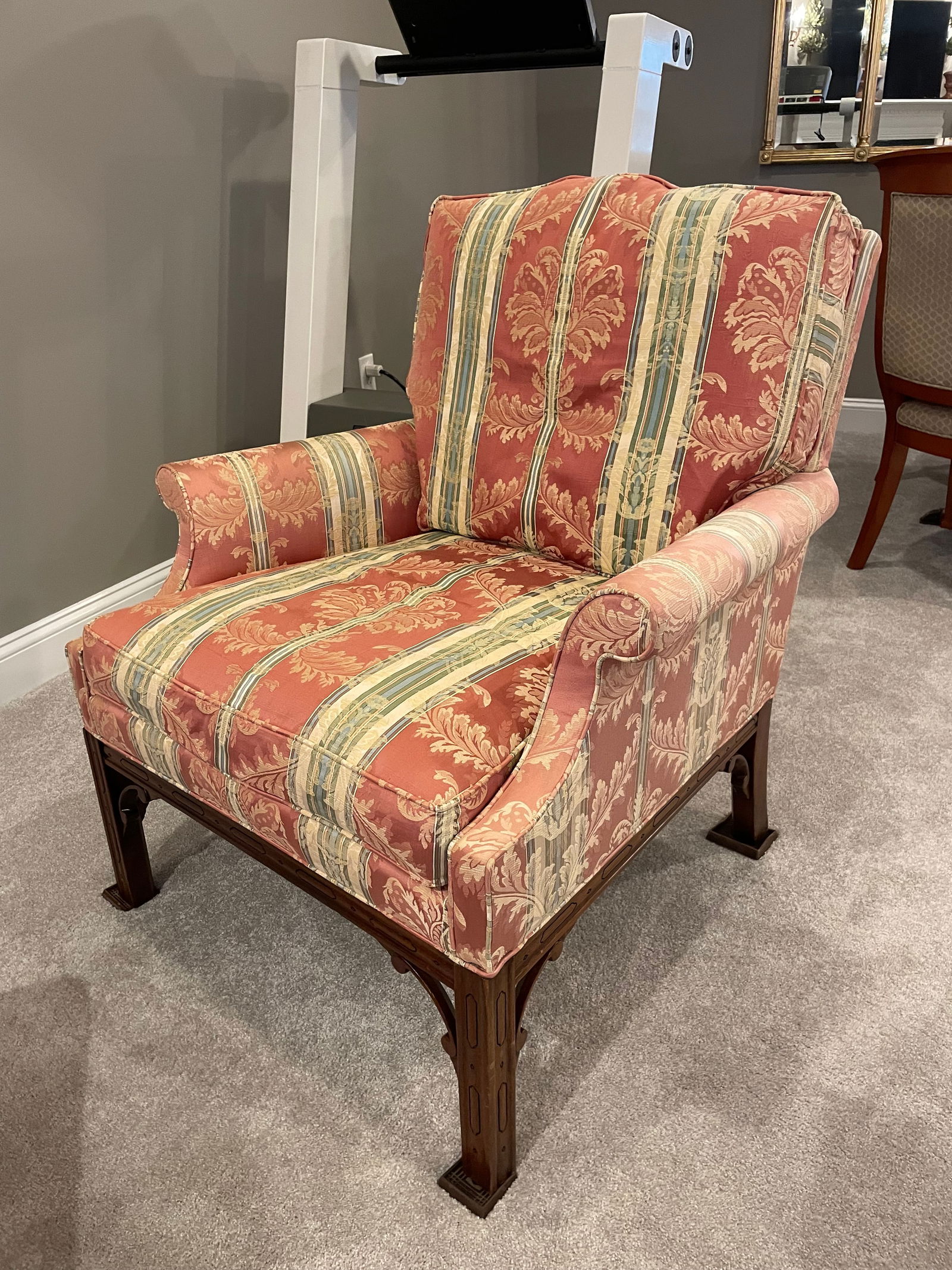 Southwood Chippendale Arm Chair With Mahogany Hand Carved Frame - 14