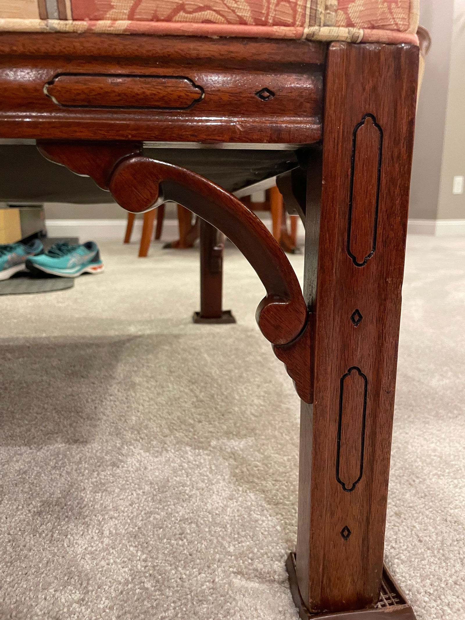 Southwood Chippendale Arm Chair With Mahogany Hand Carved Frame - 5