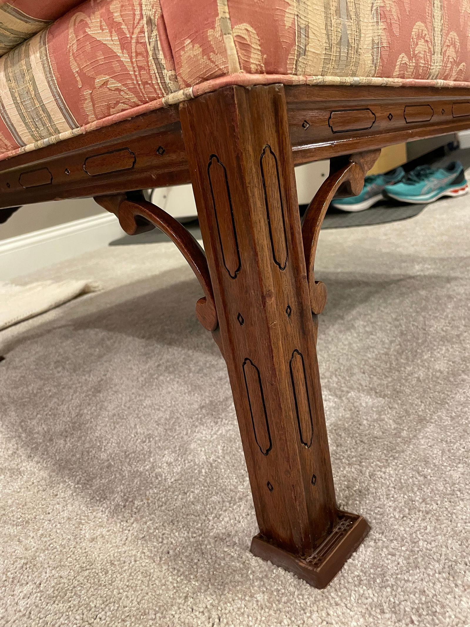 Southwood Chippendale Arm Chair With Mahogany Hand Carved Frame - 6