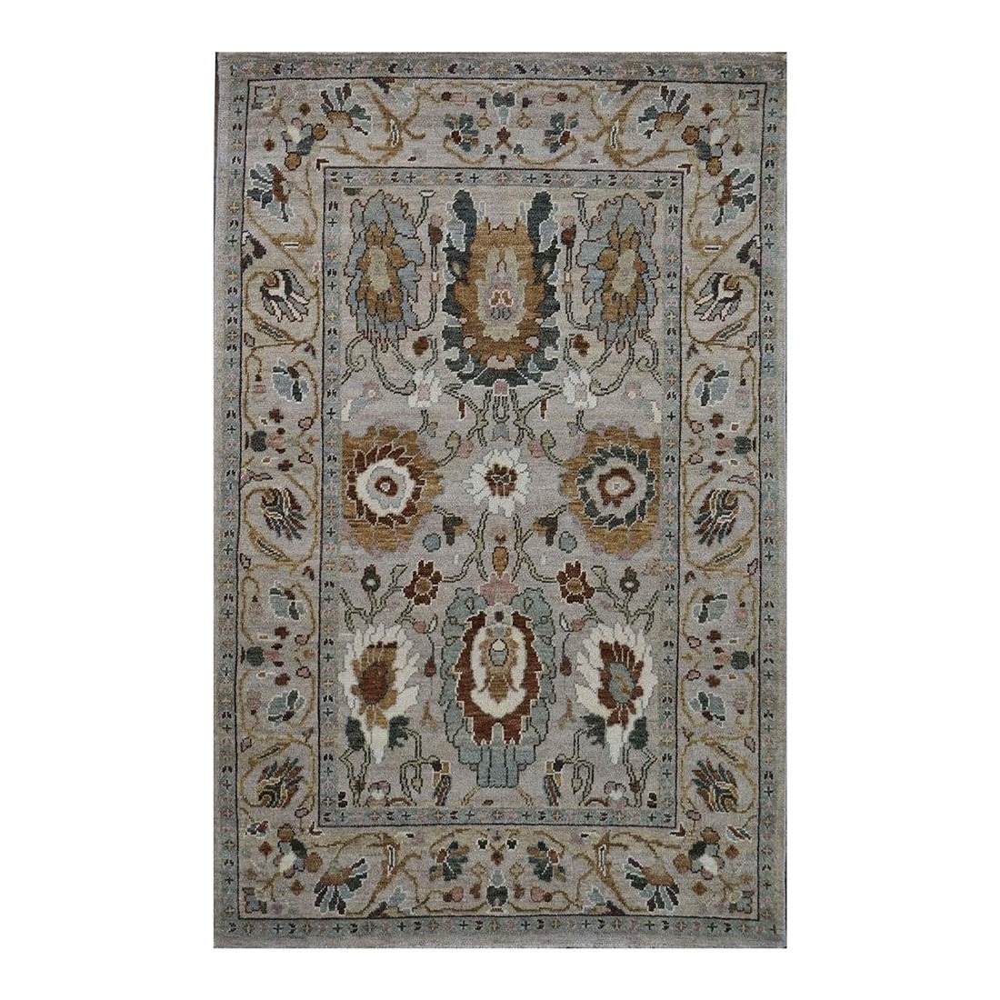 Afghan Wool Sultanabad Masters 4 x 6 Ivory, Tan & Light Blue Handmade Area Rug #1143668: Afghan Wool Sultanabad Masters 4 x 6 Ivory, Tan & Light Blue Handmade Area Rug #1143668 Condition: Imperfections: No Imperfections Condition Notes: New Dimensions: Height: 0.25 in. Width: 49 in.