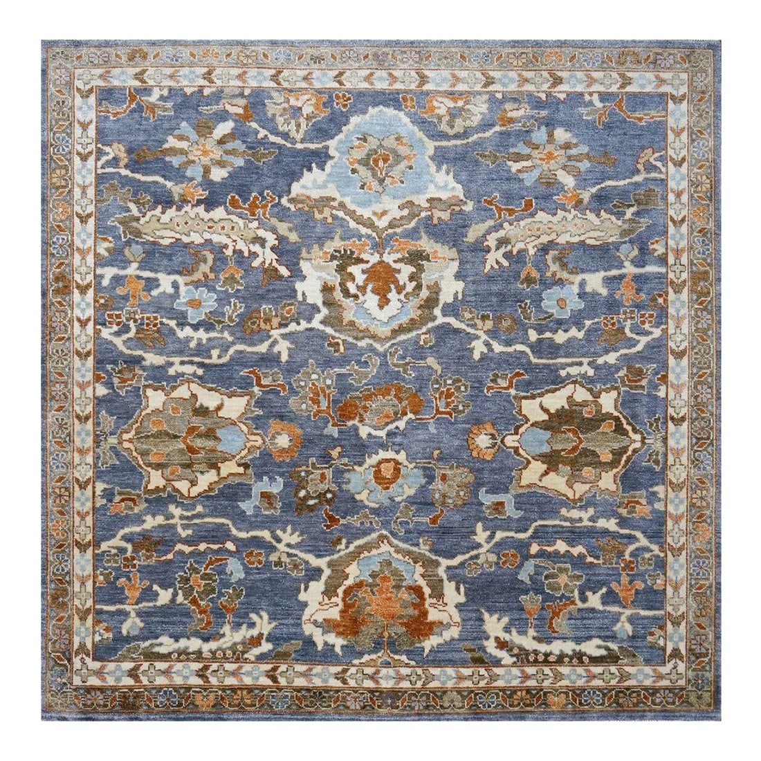 Indian Wool Sultanabad Masters Square 6 x 6 Blue, Orange & Ivory Handmade Area Rugs: #1143145: Indian Wool Sultanabad Masters Square 6 x 6 Blue, Orange & Ivory Handmade Area Rugs: #1143145 Condition: Imperfections: No Imperfections Condition Notes: New Dimensions: Height: 0.25 in. Width: 70