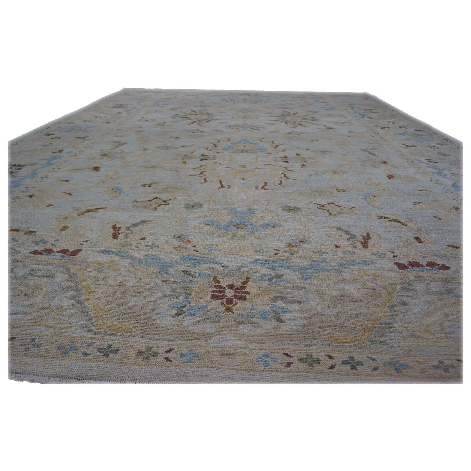 Persian Sultanabad Masters Wool 10x14 Red, Light Blue & Ivory Handmade Area Rug #1143032 Persian - 2