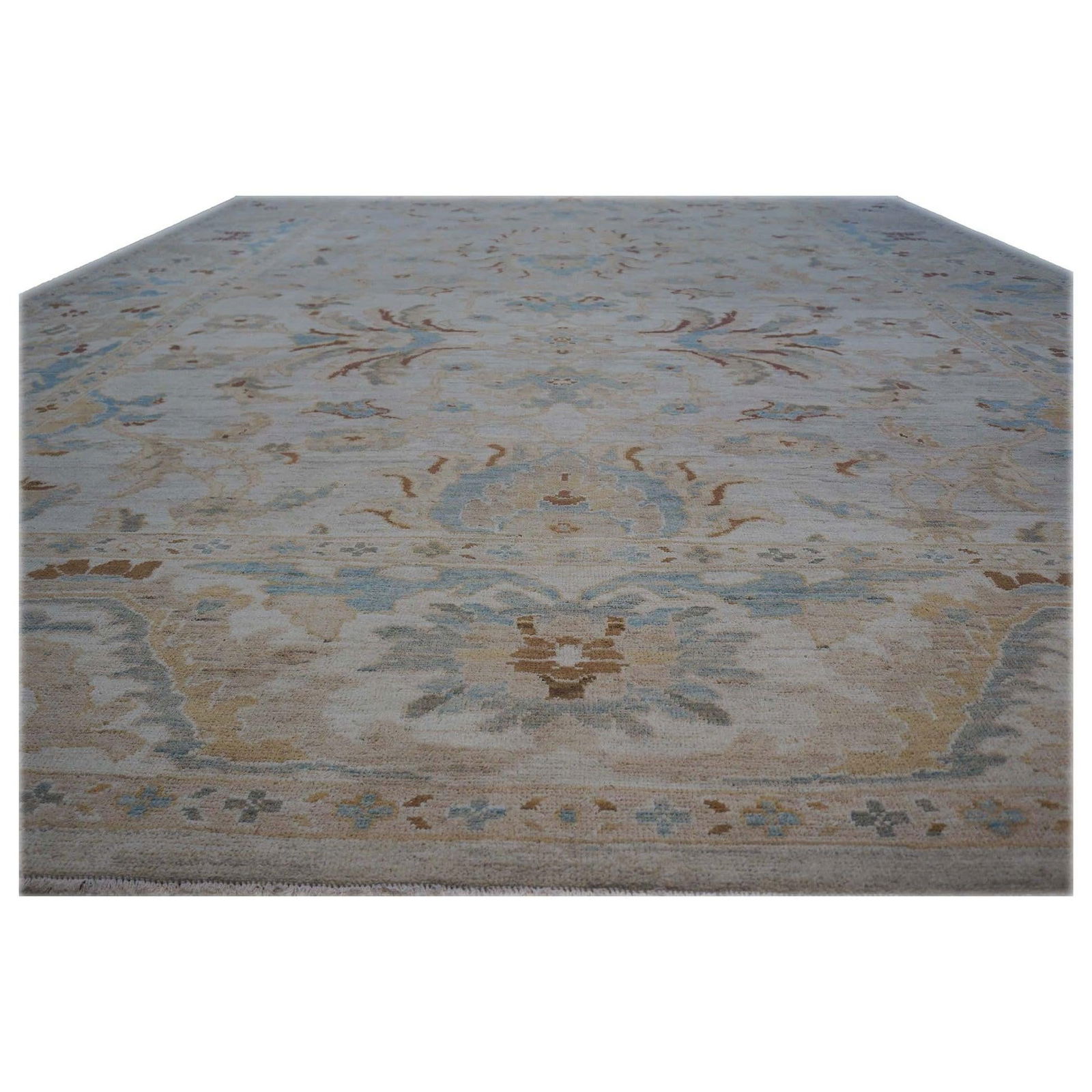 Persian Sultanabad Masters Wool 10x14 Red, Light Blue & Ivory Handmade Area Rug #1143032 Persian - 3