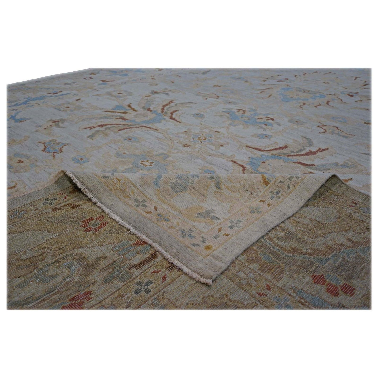 Persian Sultanabad Masters Wool 10x14 Red, Light Blue & Ivory Handmade Area Rug #1143032 Persian - 4