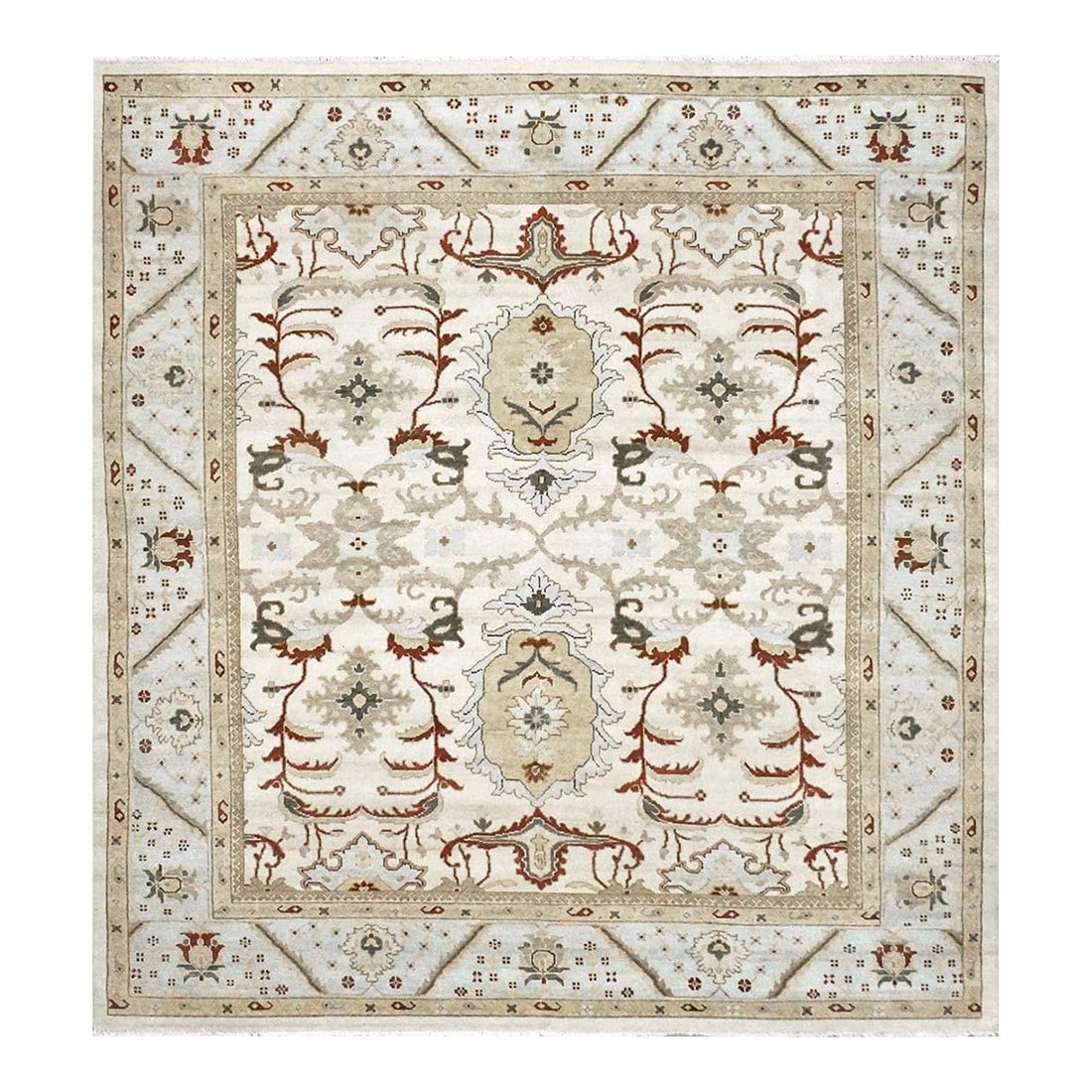 Afghan Sultanabad Masters Wool 9 x 8 Ivory, Taupe, Light Blue & Rust Handmade Area Rug #9902705: Afghan Sultanabad Masters Wool 9 x 8 Ivory, Taupe, Light Blue & Rust Handmade Area Rug #9902705 Condition: Imperfections: No Imperfections Condition Notes: New Dimensions: Height: 0.25 in. Width: