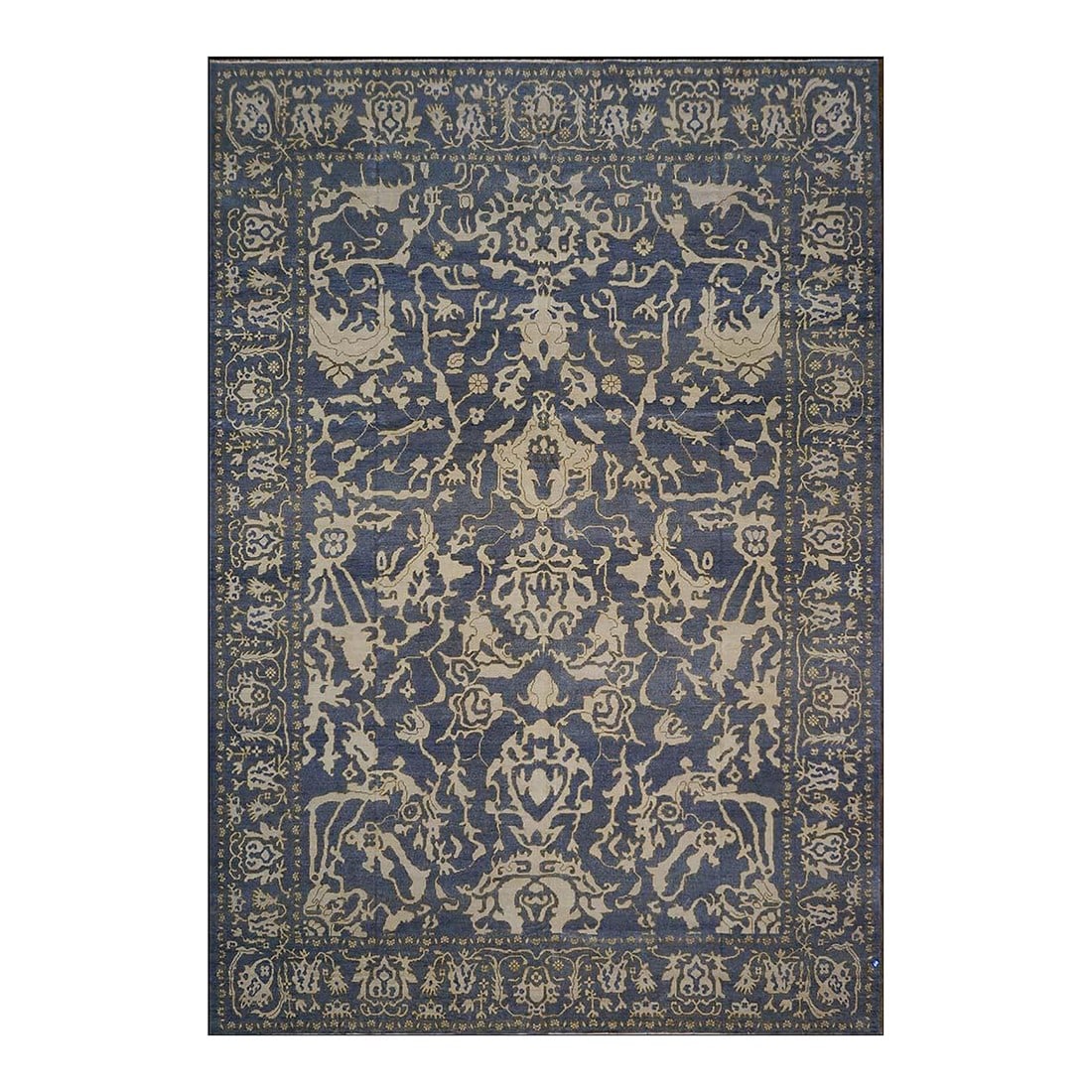 Afghan Sultanabad Wool 10 x 14 Blue & Ivory Handmade Area Rug #1143545: Afghan Sultanabad Wool 10 x 14 Blue & Ivory Handmade Area Rug #1143545 Condition: Imperfections: No Imperfections Condition Notes: New Dimensions: Height: 0.25 in. Width: 116 in. Depth: 169 in. 