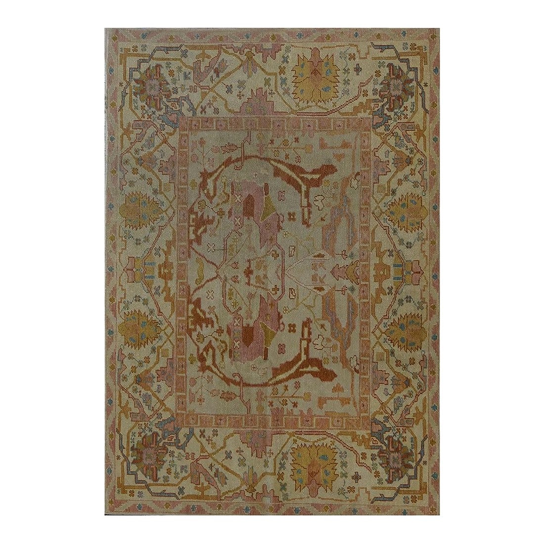 Persian Wool Sultanabad 5x7 Tan, Light Blue, Pink & Orange Handmade Area Rug #1141234: Persian Wool Sultanabad 5x7 Tan, Light Blue, Pink & Orange Handmade Area Rug #1141234 Condition: Imperfections: No Imperfections Condition Notes: New Dimensions: Height: 0.25 in. Width: 54 in.