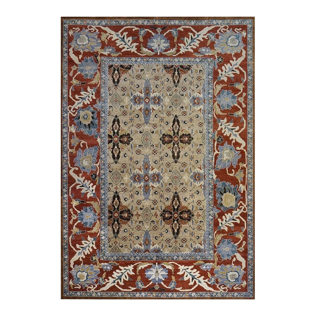 Afghan Sultanabad Wool 10 x 14 Blue, Beige, Black & Rust Handmade Area Rug #1143687: Afghan Sultanabad Wool 10 x 14 Blue, Beige, Black & Rust Handmade Area Rug #1143687 Condition: Imperfections: No Imperfections Condition Notes: New Dimensions: Height: 0.25 in. Width: 117 in. Depth: 1