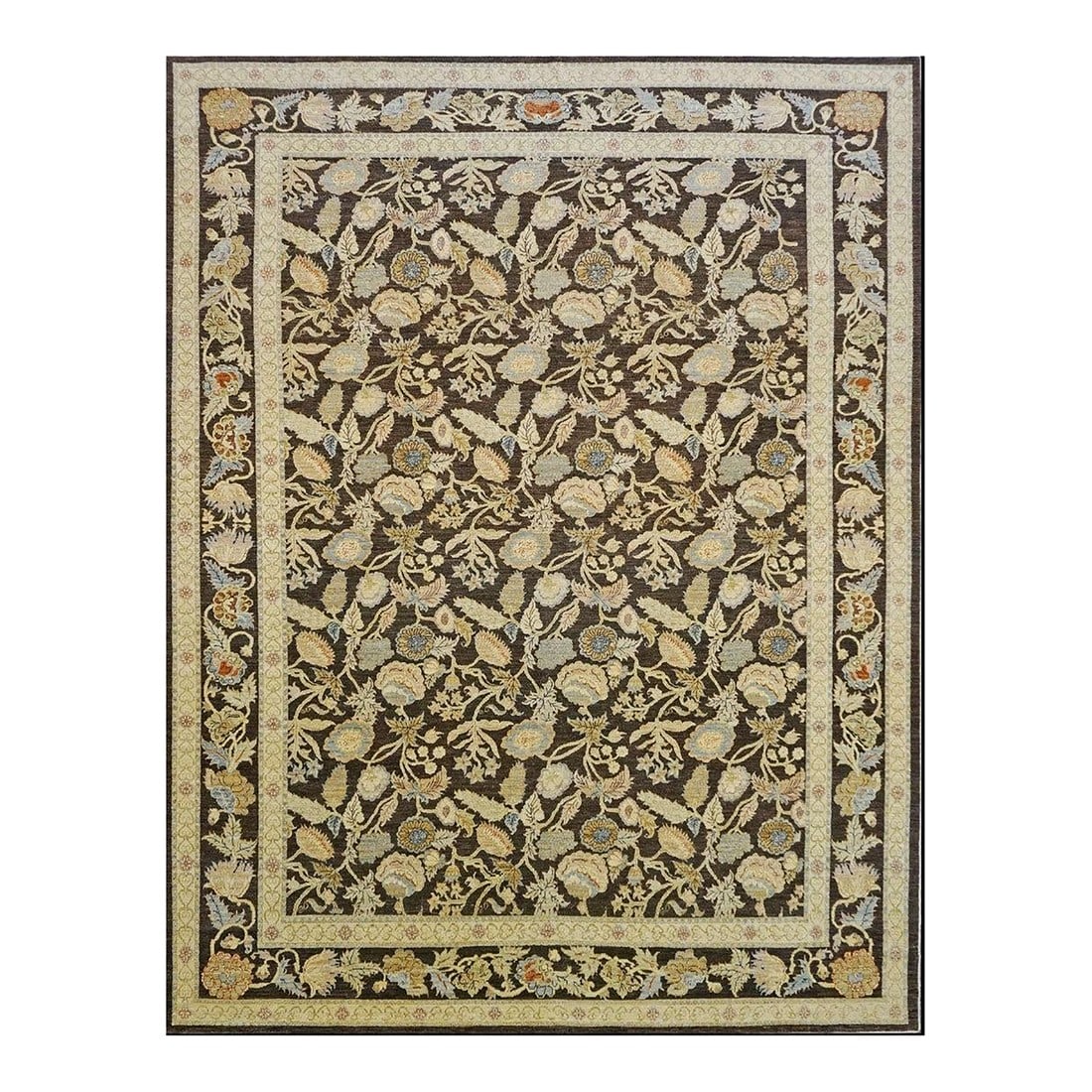 Transitional Afghan Wool 9x12 Brown, Light Blue, Black & Ivory Handmade Area Rug #1141030: Transitional Afghan Wool 9x12 Brown, Light Blue, Black & Ivory Handmade Area Rug #1141030 Condition: Imperfections: No Imperfections Condition Notes: New Dimensions: Height: 0.25 in. Width: 111