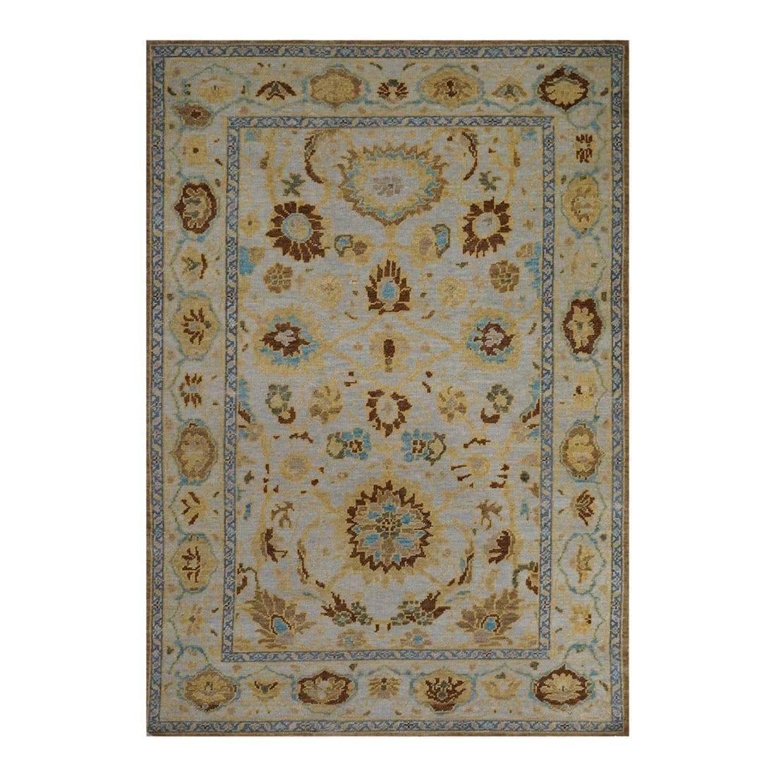 Afghan Sultanabad Wool 4x6 Taupe, Brown & Light Blue Handmade Area Rug #1143693: Afghan Sultanabad Wool 4x6 Taupe, Brown & Light Blue Handmade Area Rug #1143693 Condition: Imperfections: No Imperfections Condition Notes: New Dimensions: Height: 0.25 in. Width: 52.8 in. Depth: 73.2