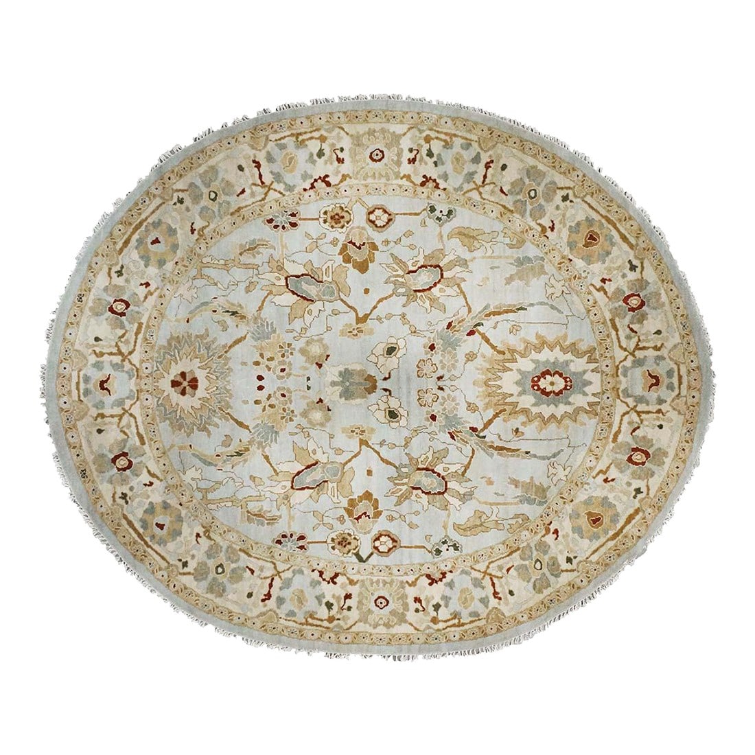 Afghan Sultanabad Wool 8x10 Light Blue, Ivory & Taupe Handmade Oval Area Rug #9902749: Afghan Sultanabad Wool 8x10 Light Blue, Ivory & Taupe Handmade Oval Area Rug #9902749 Condition: Imperfections: No Imperfections Condition Notes: New Dimensions: Height: 0.25 in. Width: 98 in.
