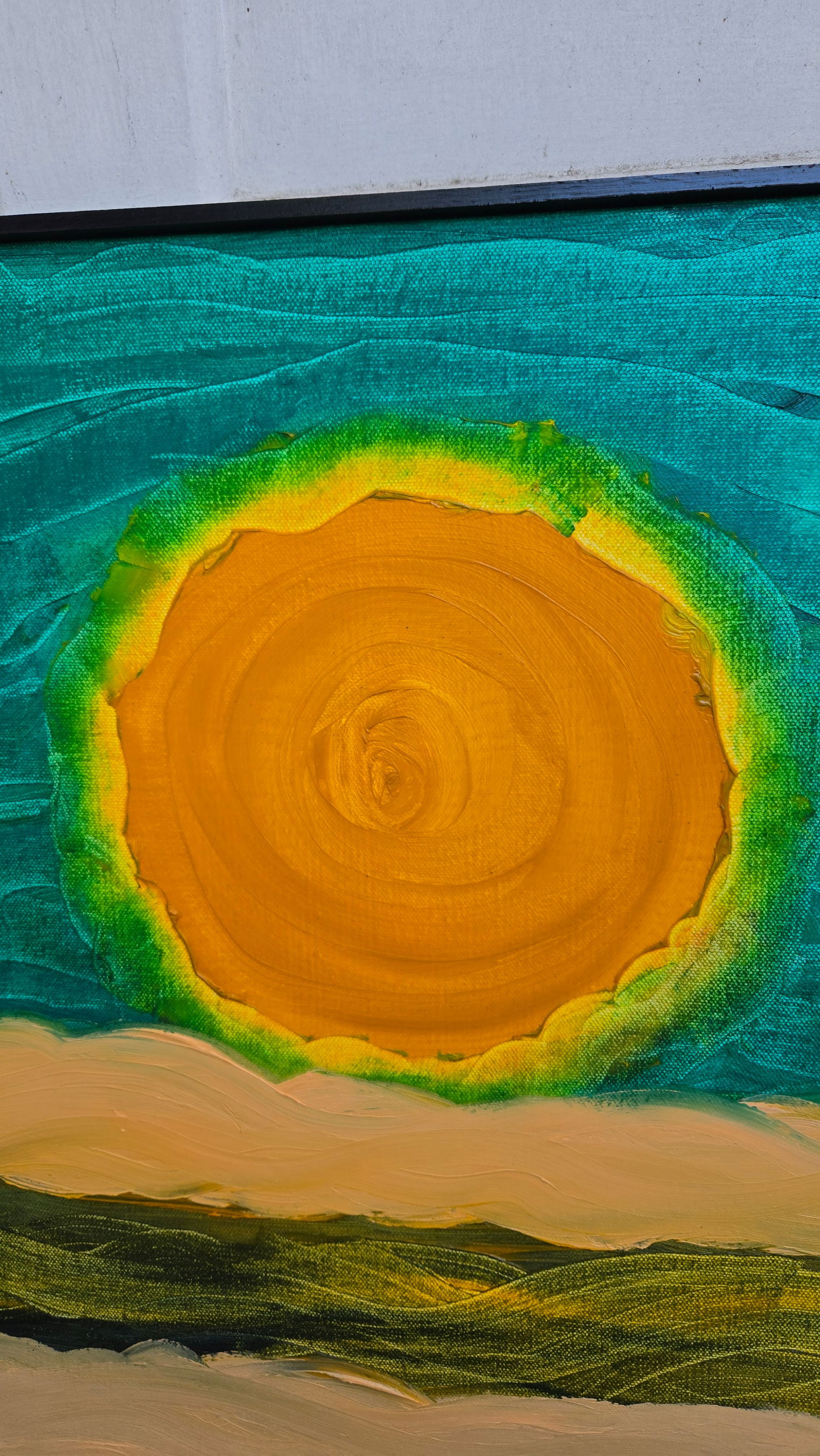 Primitive Futurism "Celestial Sunflowers" Oil Painting by Artist John Carnright - 4