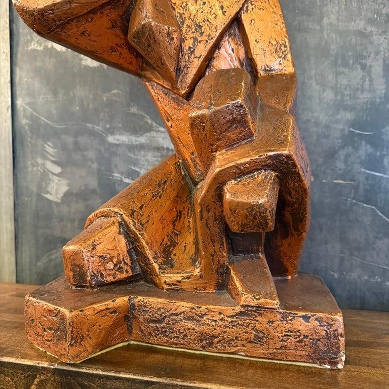Mid-Century Modern Cubist Brutalist "Repose" Figurative Sculpture - 11