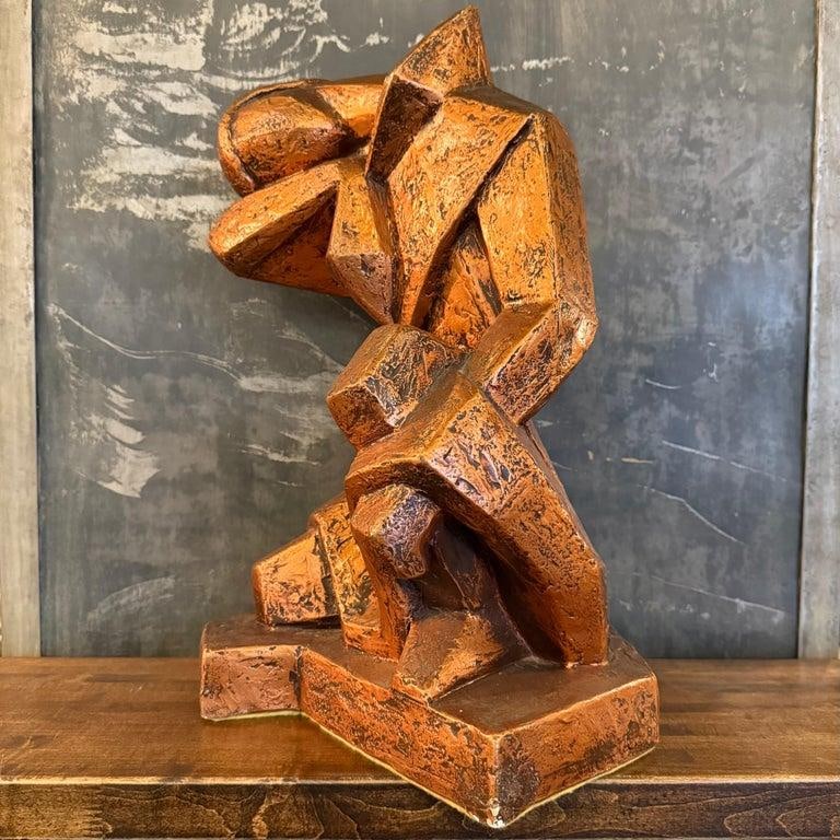 Mid-Century Modern Cubist Brutalist "Repose" Figurative Sculpture - 4