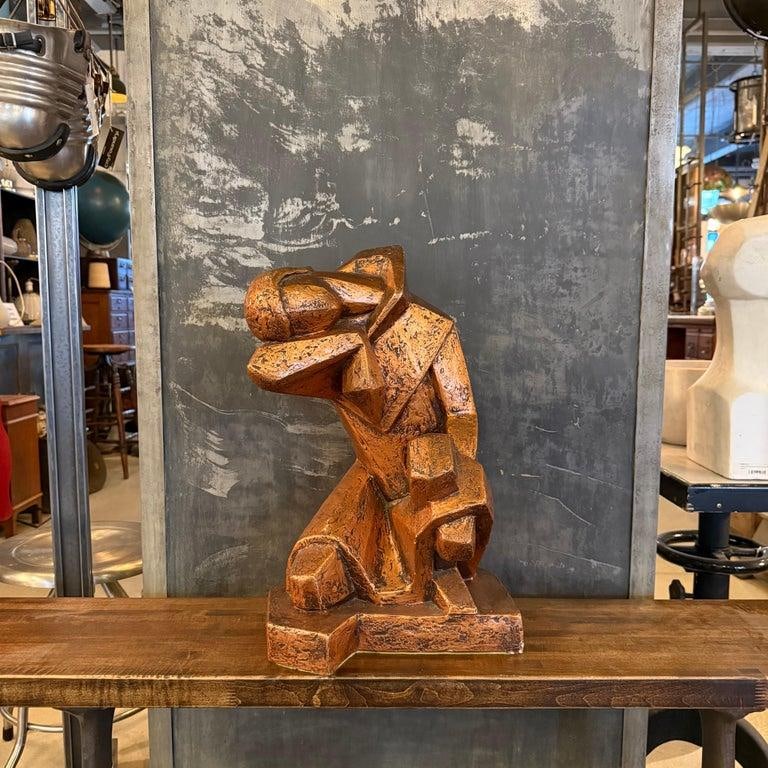 Mid-Century Modern Cubist Brutalist "Repose" Figurative Sculpture - 5