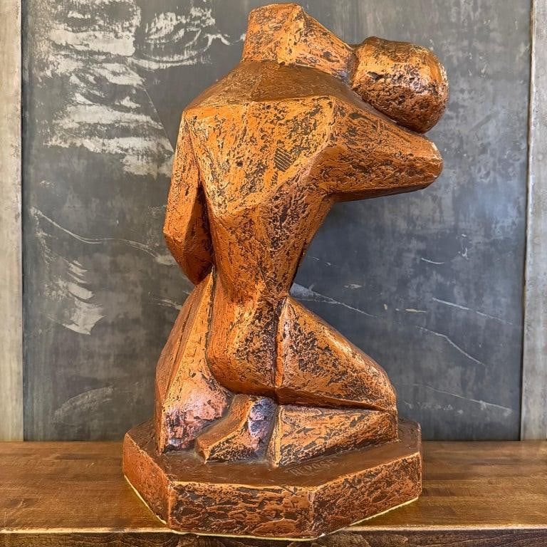 Mid-Century Modern Cubist Brutalist "Repose" Figurative Sculpture - 8