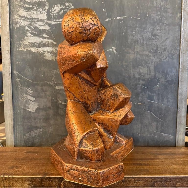 Mid-Century Modern Cubist Brutalist "Repose" Figurative Sculpture - 9