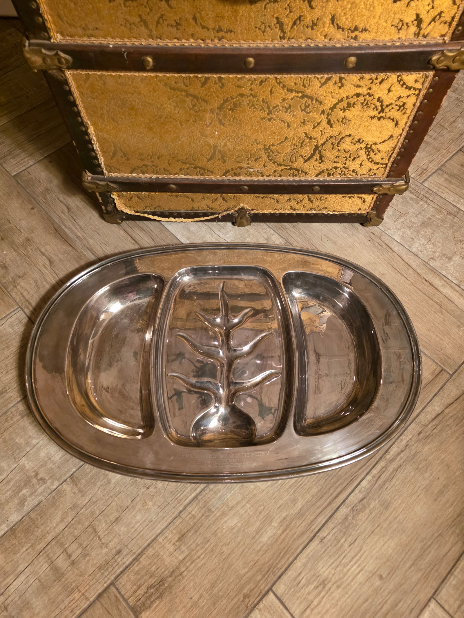 1940s Trophy Triple We'll Silver Plate Serving Platter - 2