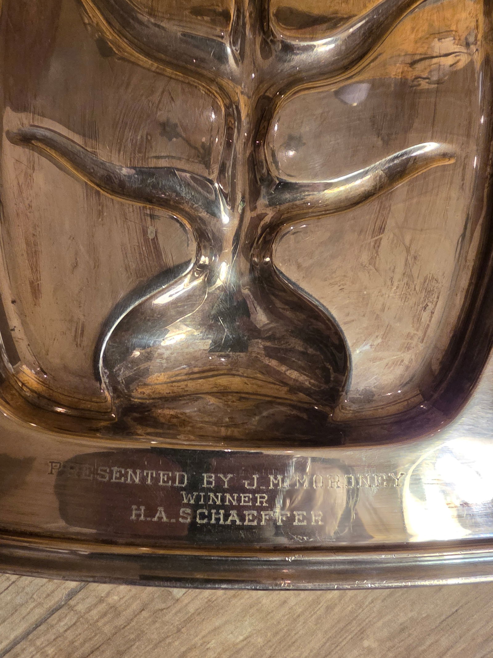 1940s Trophy Triple We'll Silver Plate Serving Platter - 6