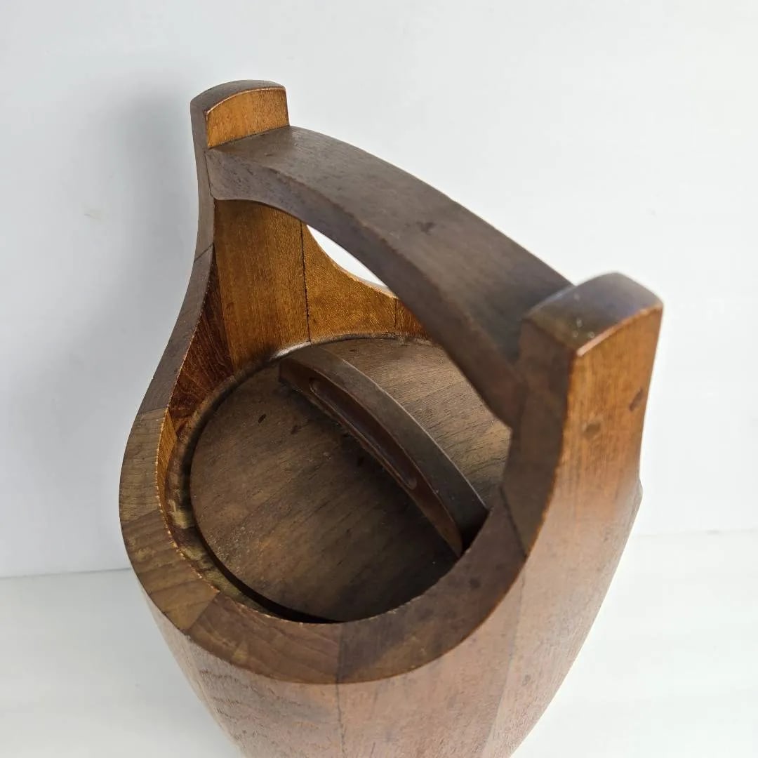 Vintage Style After Dansk Congo Staved Teak Ice Bucket by Jens Quistgaard - 16" Danish Modern - 3