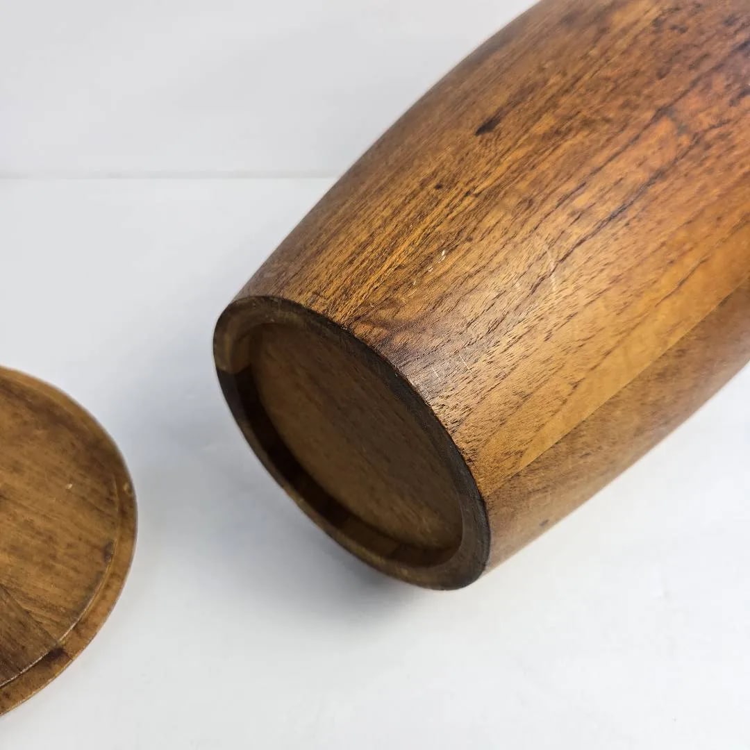 Vintage Style After Dansk Congo Staved Teak Ice Bucket by Jens Quistgaard - 16" Danish Modern - 6