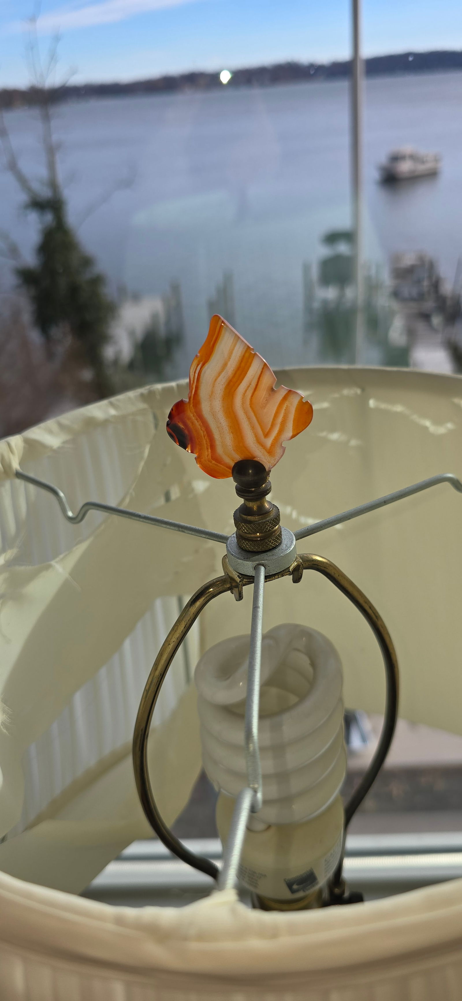 Vintage Chinese Export Tobacco Leaf Porcelain Table Lamps - Pair 31"h - 5