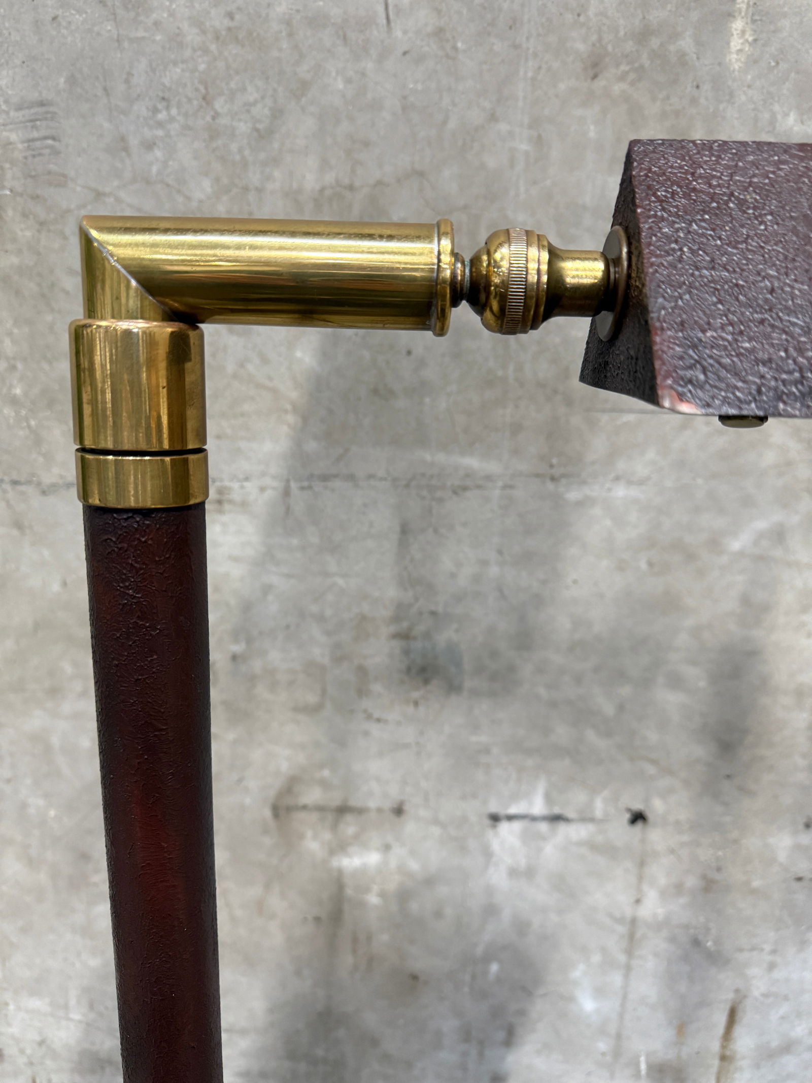 1960s Mid Century Adjustable Floor Lamps "” Brass & Textured Metal Directional Lamps (Pair) - 5