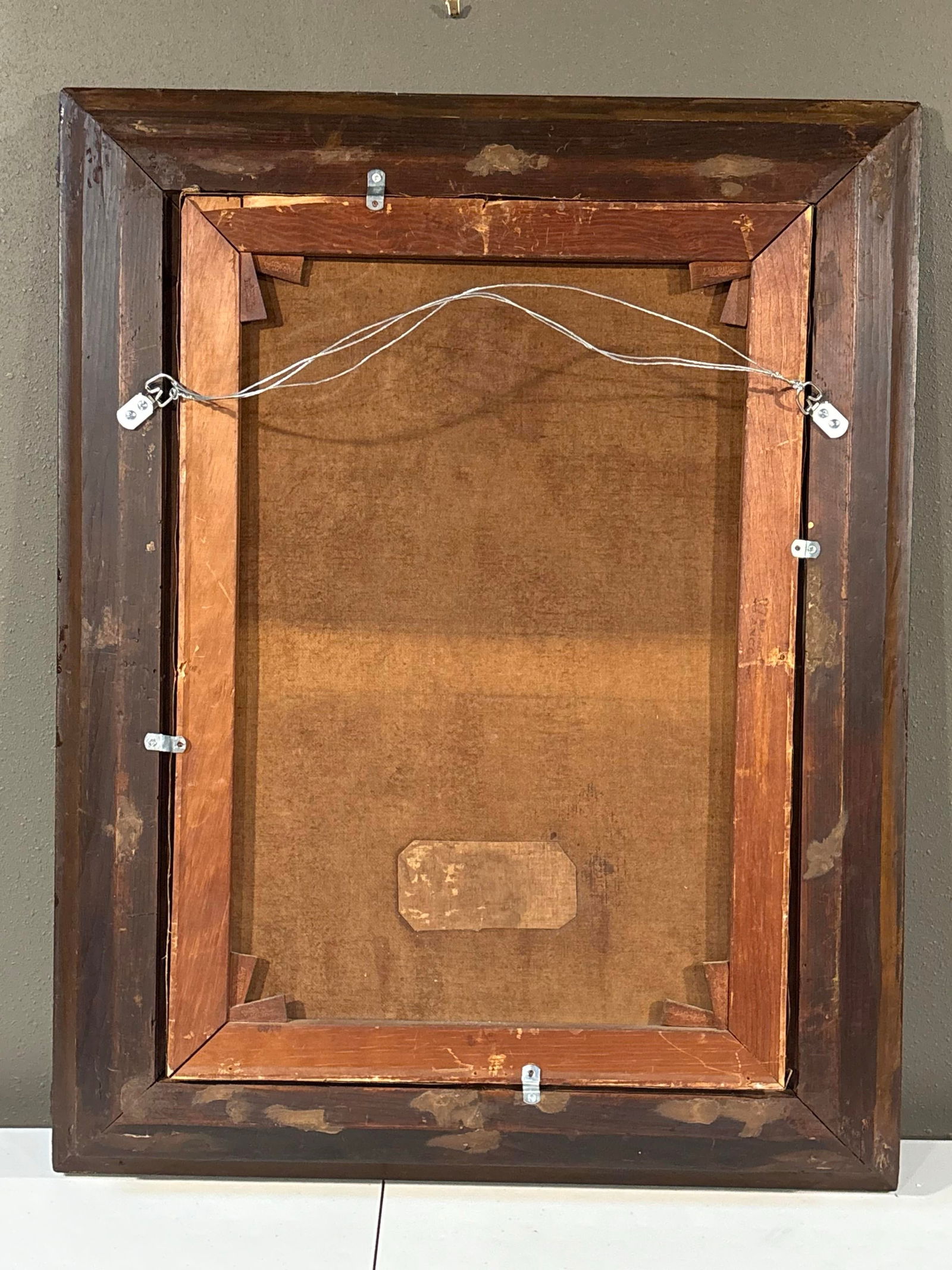 19th-C. American Portrait of a Lady in Blue – Oil on Canvas – Restored Antique Frame - 7