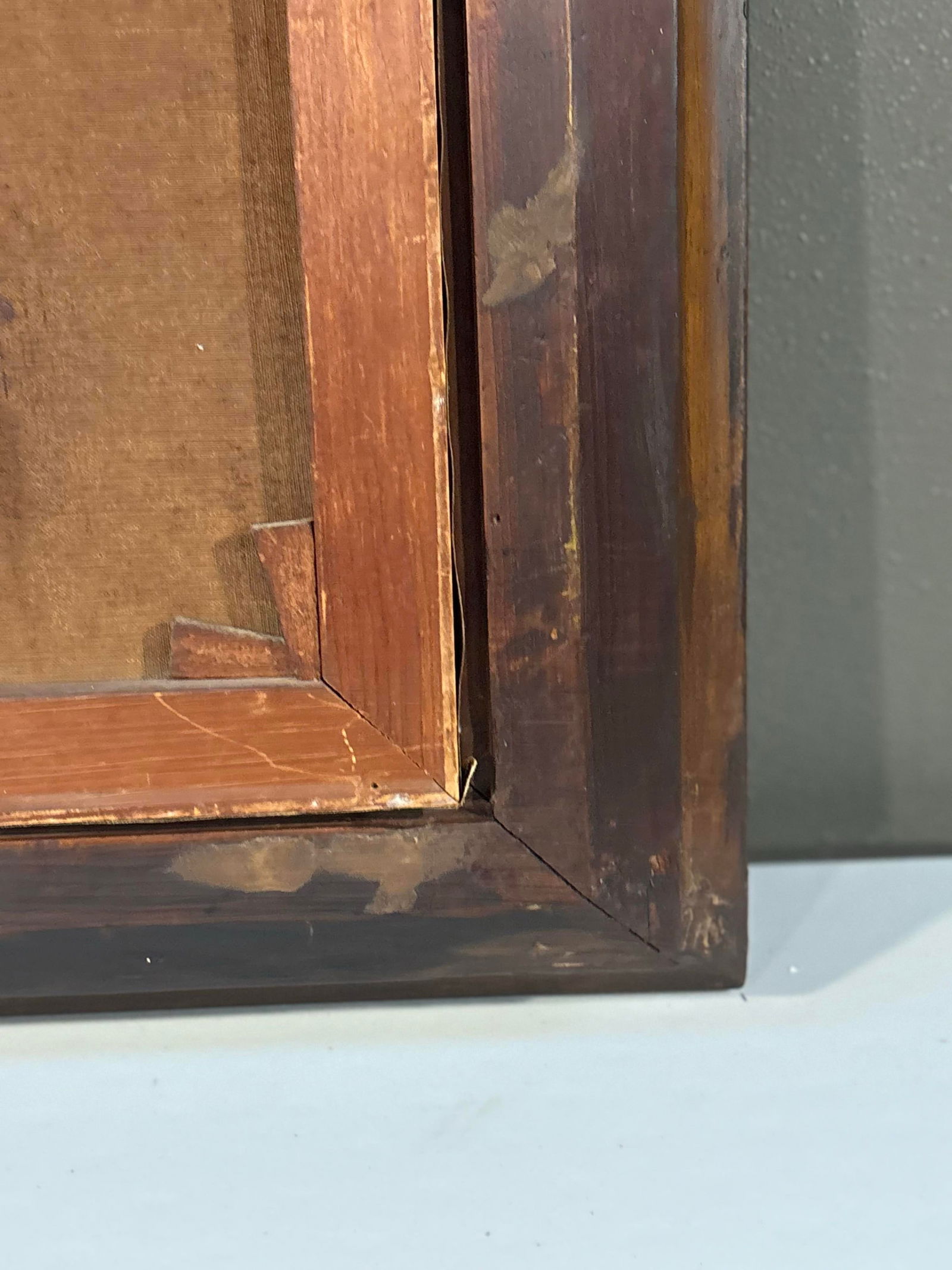 19th-C. American Portrait of a Lady in Blue – Oil on Canvas – Restored Antique Frame - 8