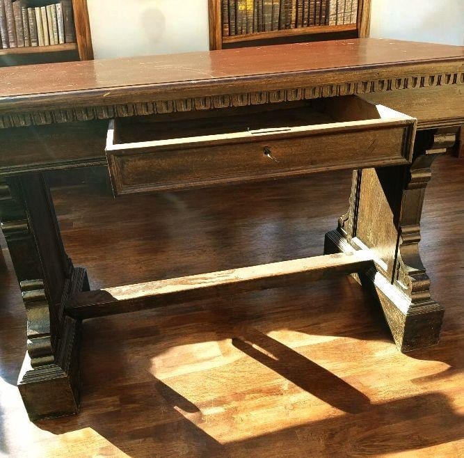 1940s Exquisite Italian Office Desk and Two Perfectly Matched Chairs - 4