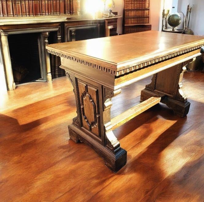 1940s Exquisite Italian Office Desk and Two Perfectly Matched Chairs - 6
