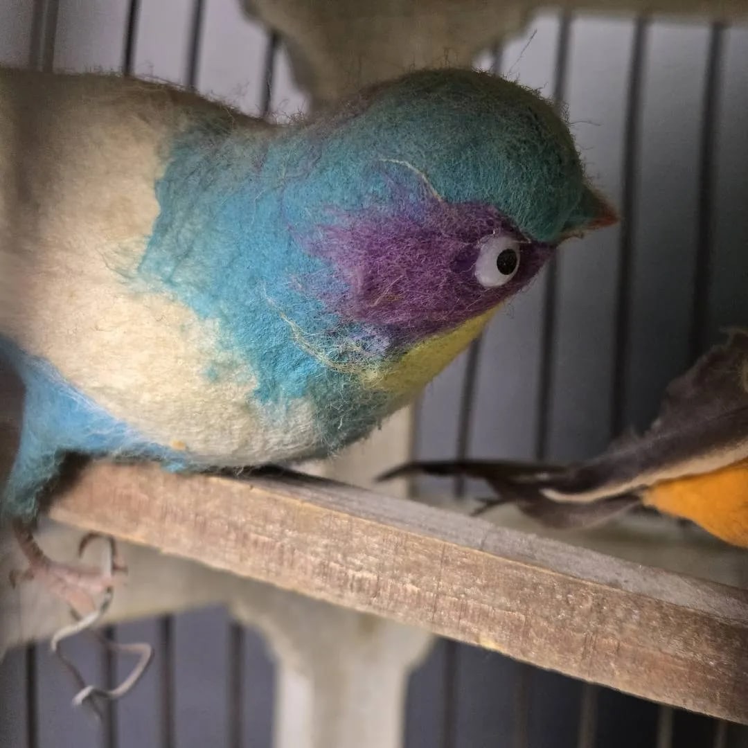 Vintage 18" Italian Majolica Pagoda Birdcage With Birds – Crackle Glaze Florals - 6